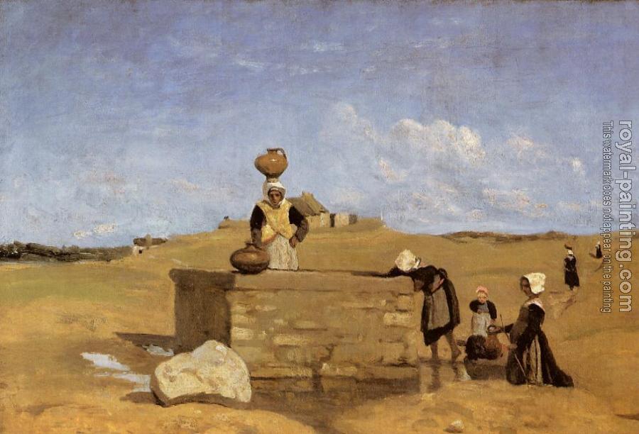 Jean-Baptiste-Camille Corot : Breton Women at the Fountain